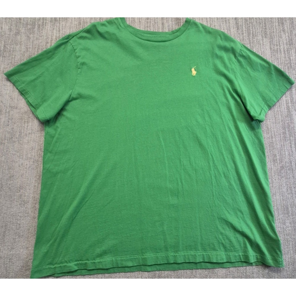 Polo‎ Ralph Lauren men's green crew neck pullover t-shirt XL yellow pony logo